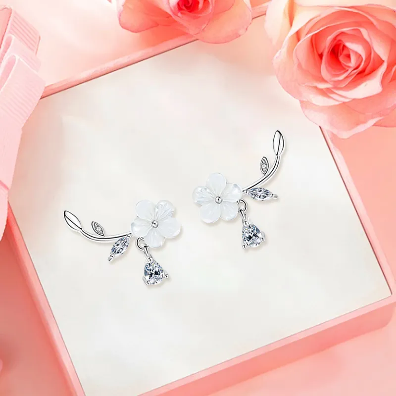 D.K.X S925 Silver Stud Earrings Women's-2
