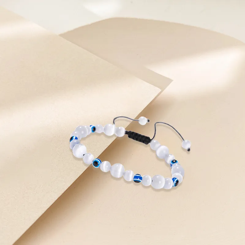 D.K.X Glass Cat Eye Jade Bracelets Unisex-1