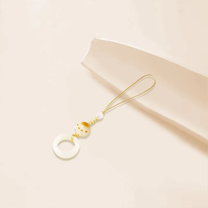D.K.X White Jade Bodhi Charm Unisex-4