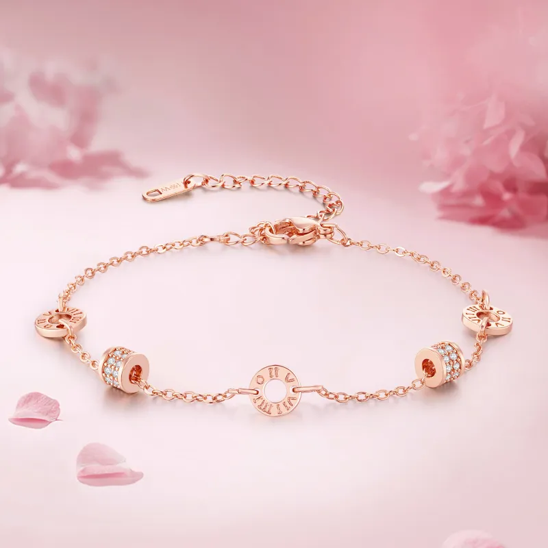 Jodie&Kevin Synthetic Cubic Zirconia Bracelets Women's Rose Gold-2
