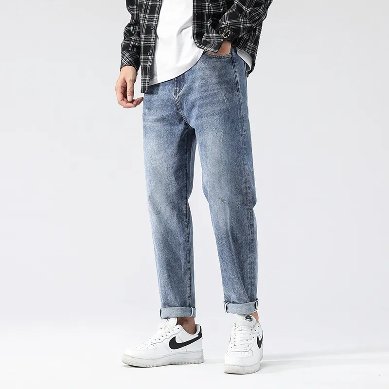 FAIRWHALE Jeans Spring Summer Unisex Denim Blue-8
