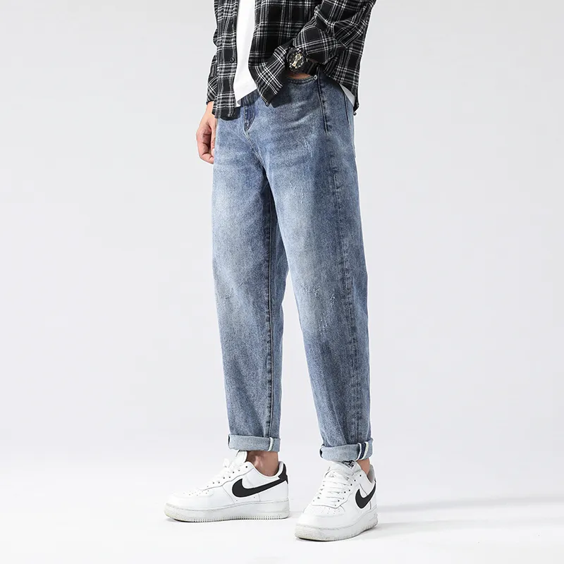 FAIRWHALE Jeans Spring Summer Unisex Denim Blue-4