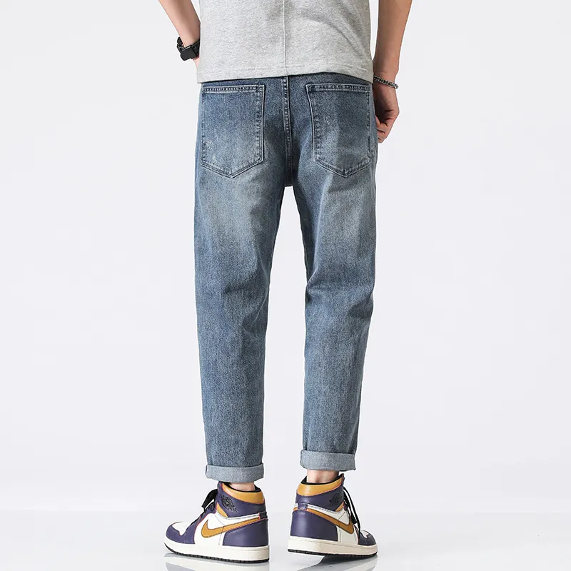 FAIRWHALE Jeans Spring Summer Unisex Denim Blue-4
