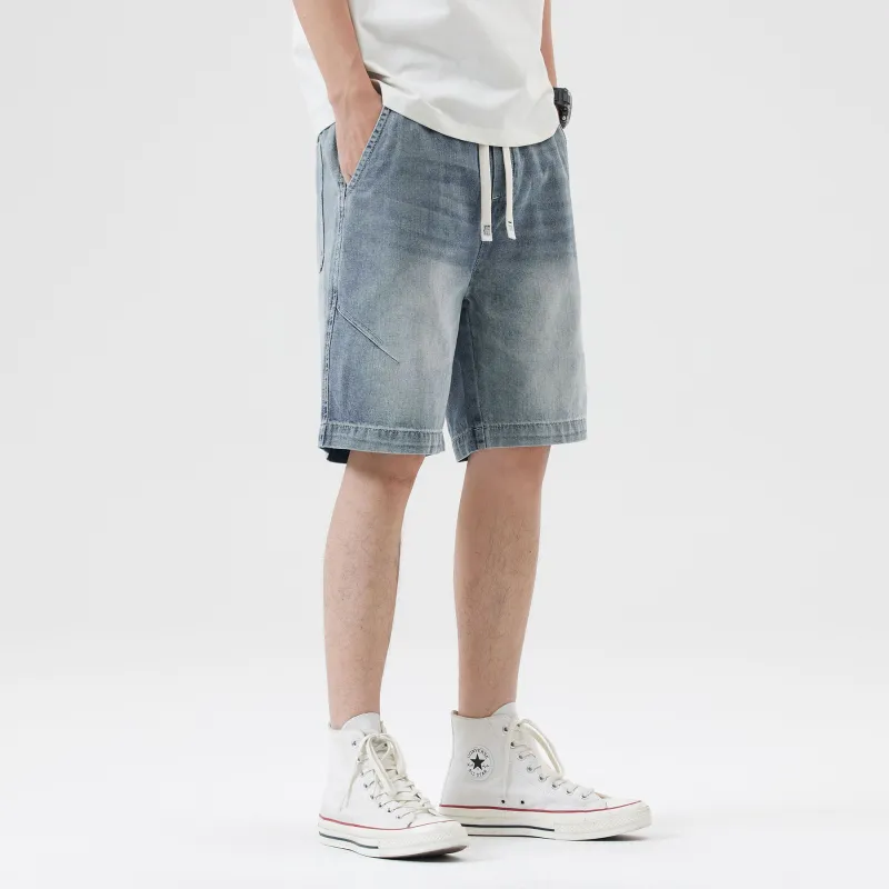 FAIRWHALE Denim Shorts Men's Denim Blue-3