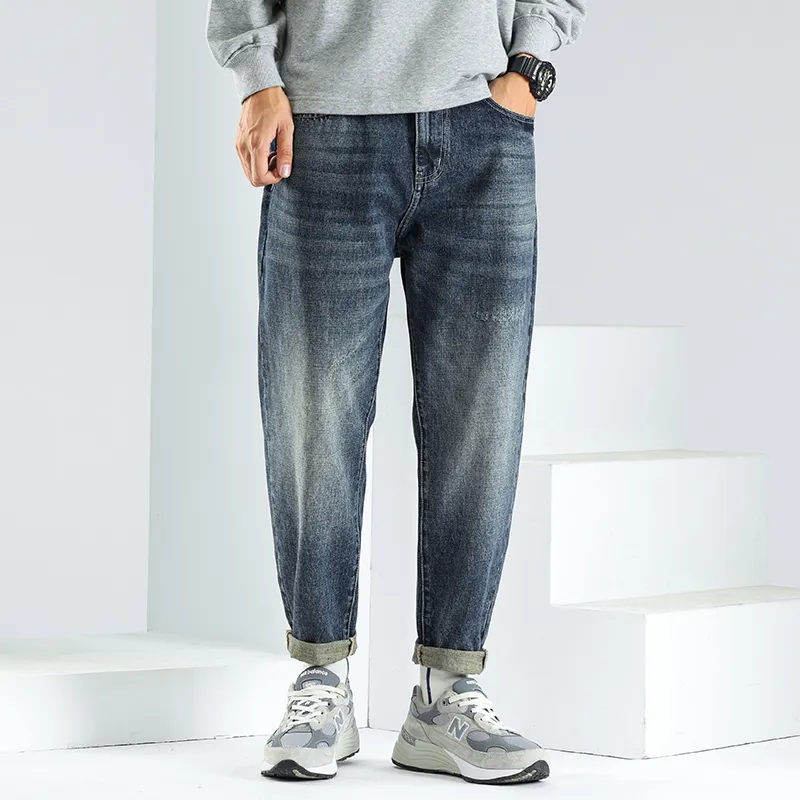 FAIRWHALE Jeans Spring Summer Unisex Denim Blue-4