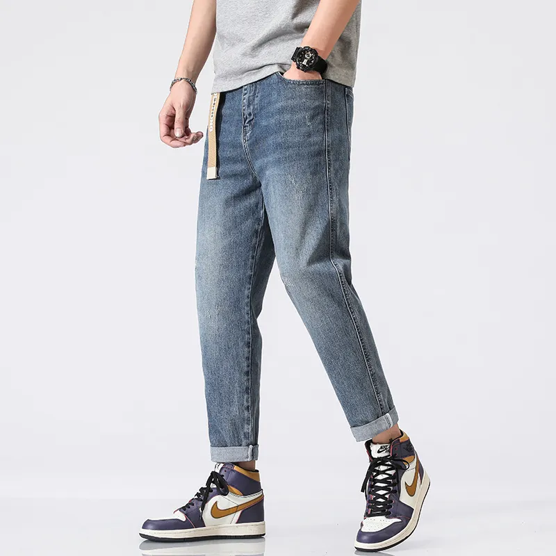 FAIRWHALE Jeans Spring Summer Unisex Denim Blue-8