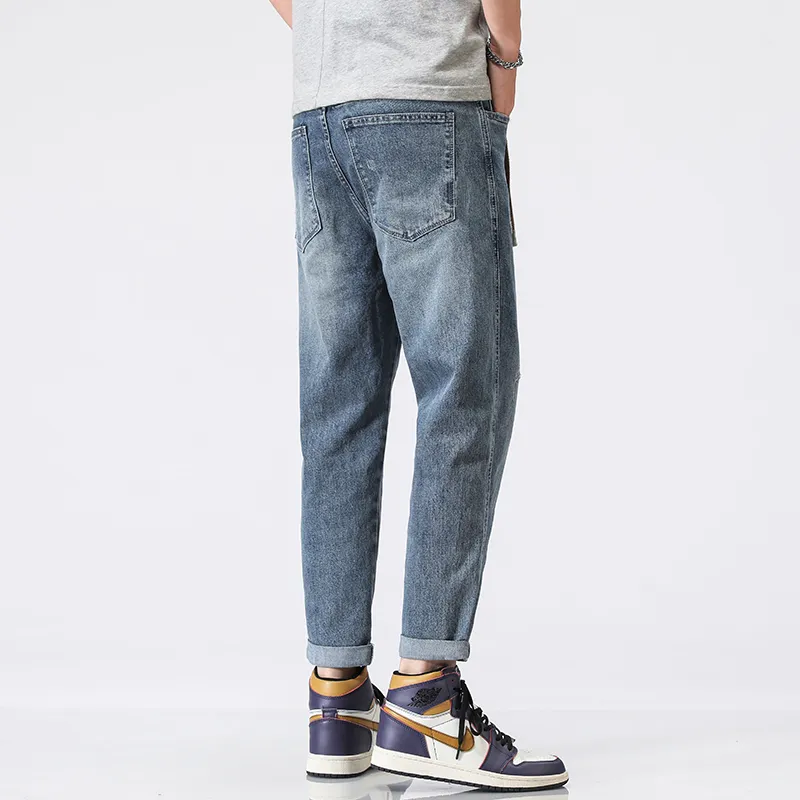 FAIRWHALE Jeans Spring Summer Unisex Denim Blue-5