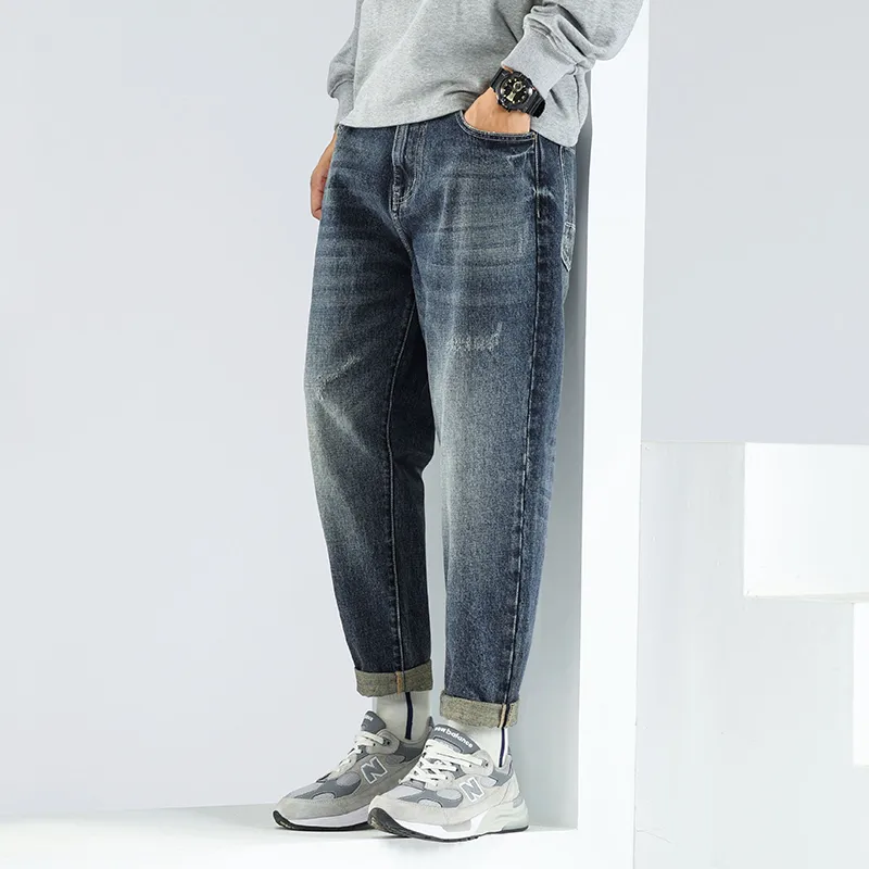 FAIRWHALE Jeans Spring Summer Unisex Denim Blue-10