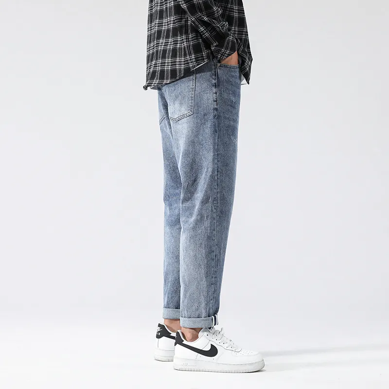 FAIRWHALE Jeans Spring Summer Unisex Denim Blue-6