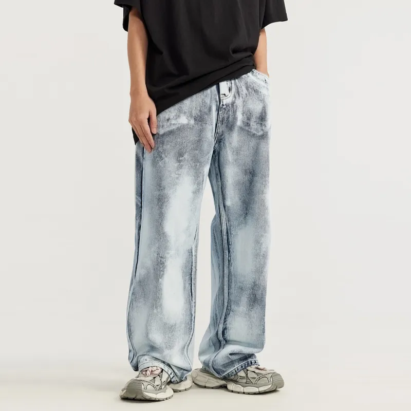 FAIRWHALE Jeans Unisex Blue White-7