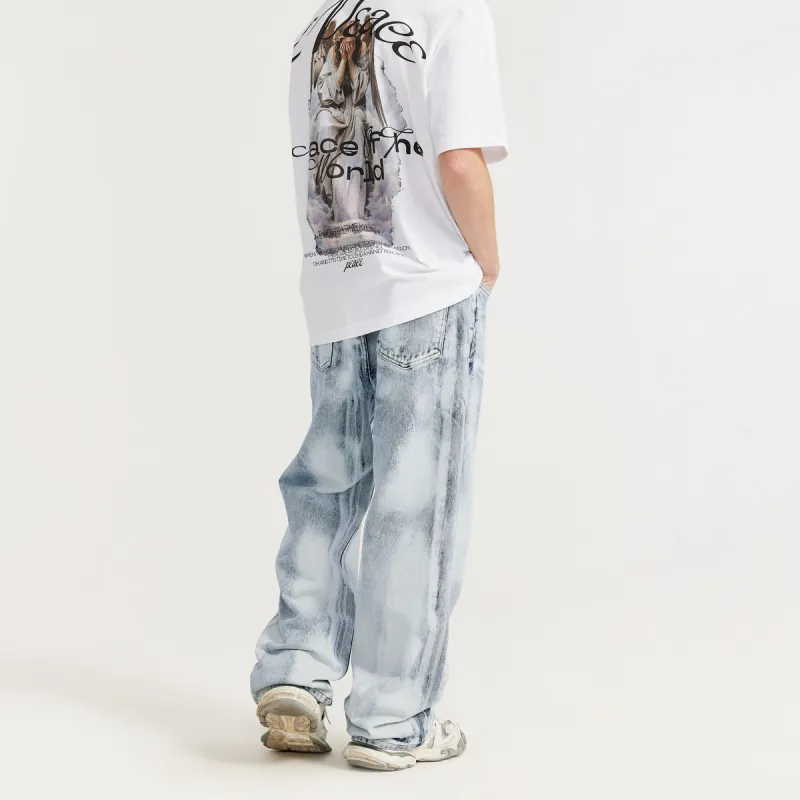 FAIRWHALE Jeans Unisex Blue White-3