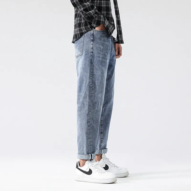 FAIRWHALE Jeans Spring Summer Unisex Denim Blue-7