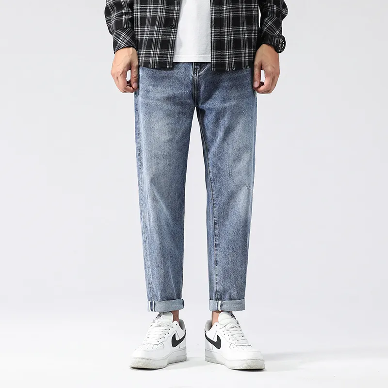 FAIRWHALE Jeans Spring Summer Unisex Denim Blue-5