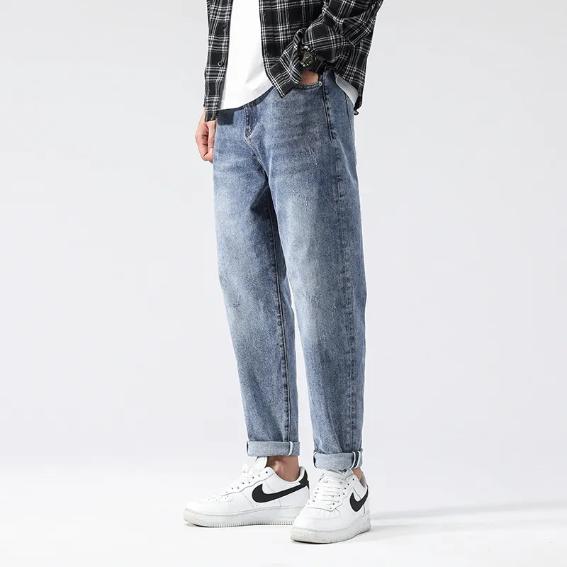FAIRWHALE Jeans Spring Summer Unisex Denim Blue-9