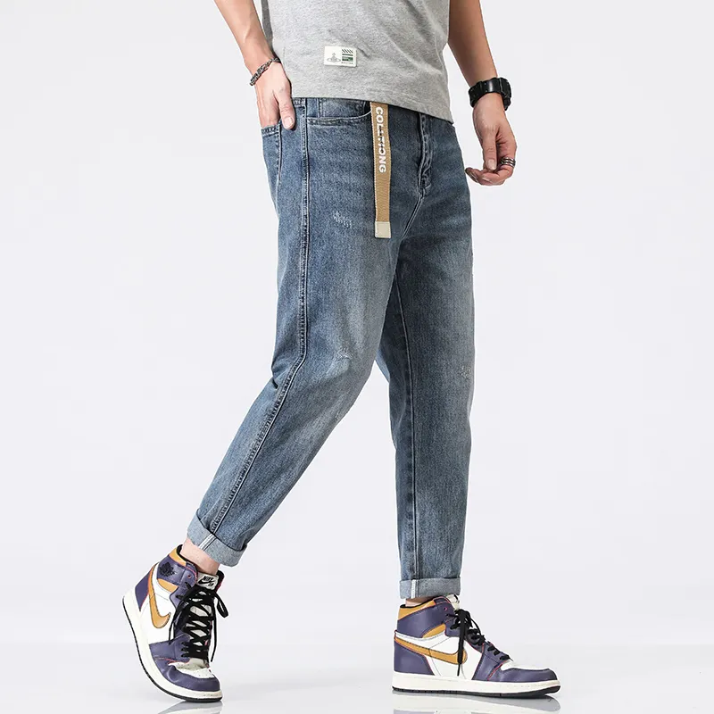 FAIRWHALE Jeans Spring Summer Unisex Denim Blue-9