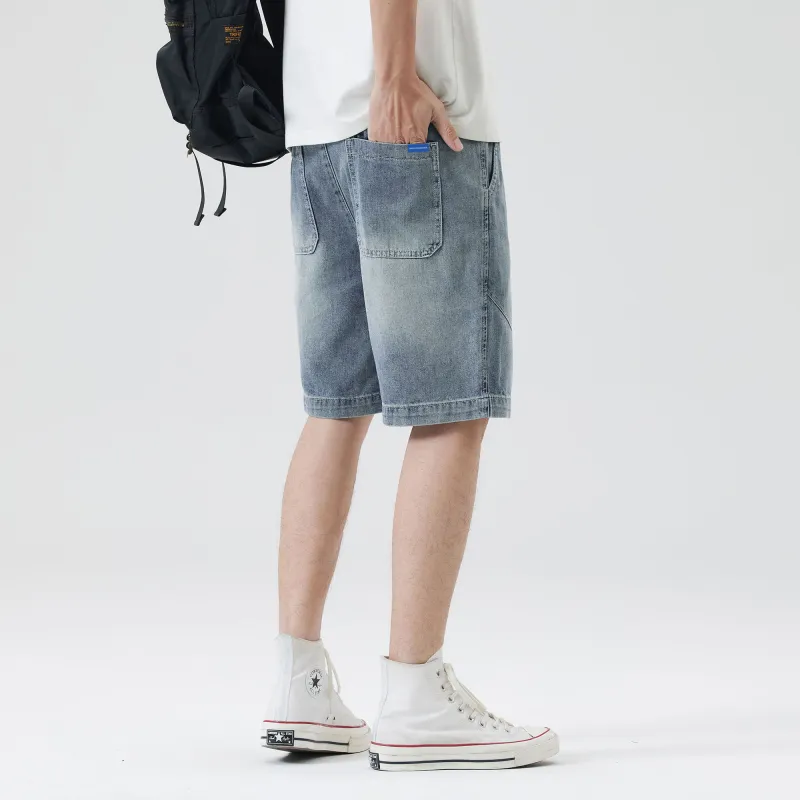 FAIRWHALE Denim Shorts Men's Denim Blue-7