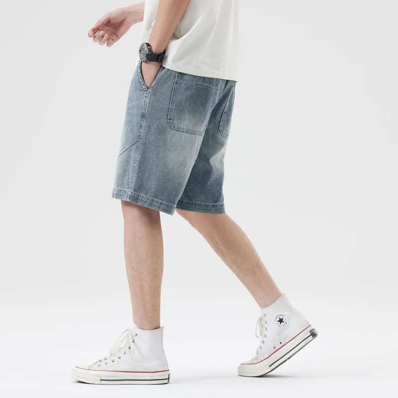 FAIRWHALE Denim Shorts Men's Denim Blue-6