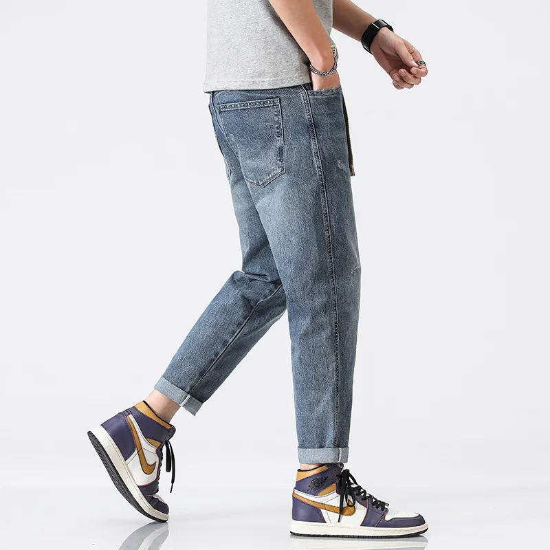 FAIRWHALE Jeans Spring Summer Unisex Denim Blue-7