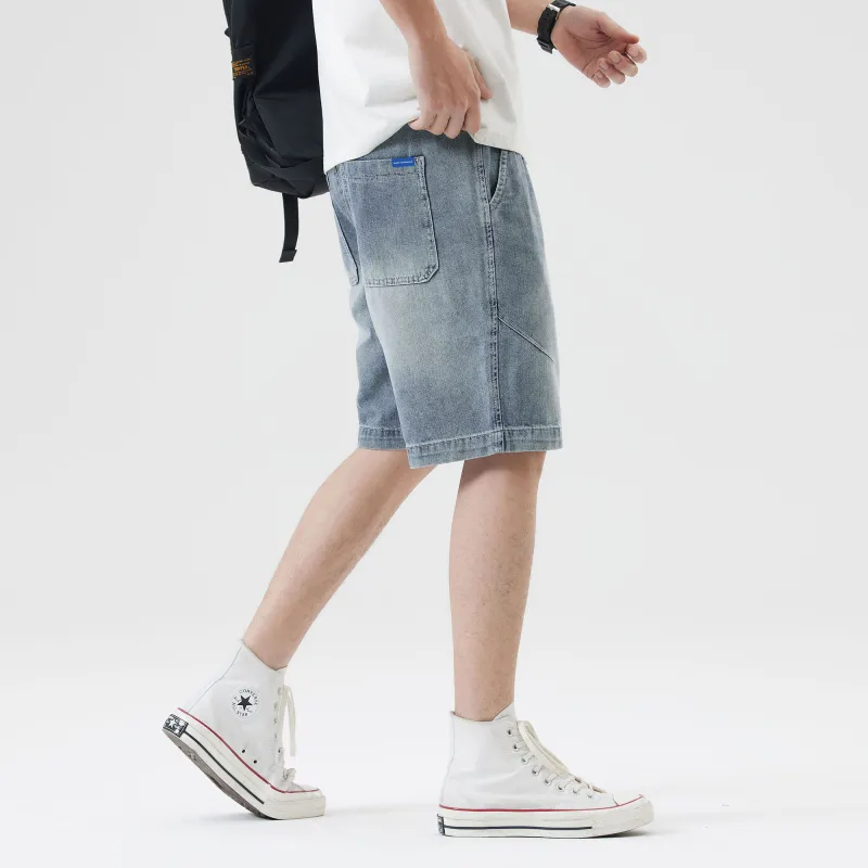 FAIRWHALE Denim Shorts Men's Denim Blue-8