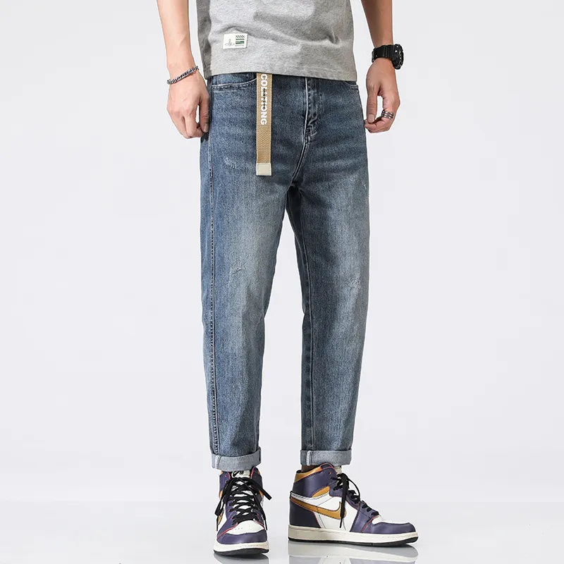 FAIRWHALE Jeans Spring Summer Unisex Denim Blue-6