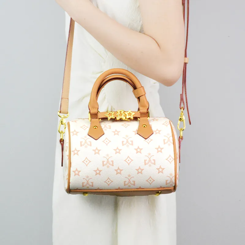 MISS GAIL Artificial Leather Handbag, Shoulder Bag, Crossbody Bag Regular Women's White Apricot-5