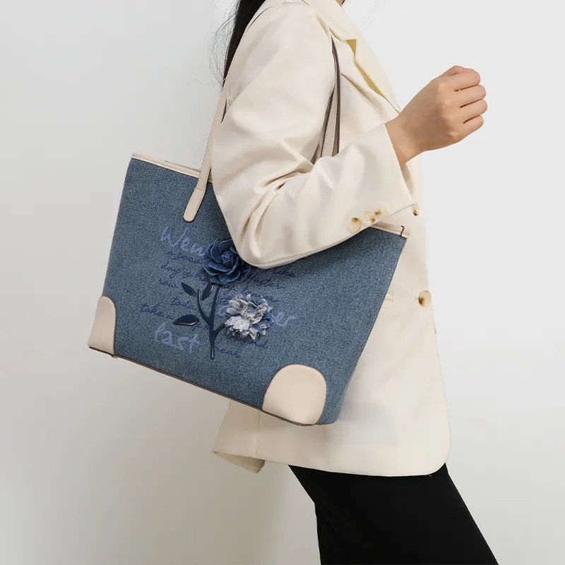 MISS GAIL Synthetic Leather Handbag, Shoulder Bag Tubas Women's Blue-7