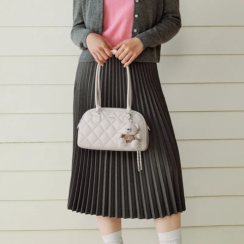 JUST STAR Synthetic Leather Shoulder Bag Regular Women's White Black Pink-5
