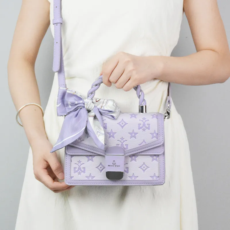 MISS GAIL Synthetic Leather Shoulder Bag, Crossbody Bag, Handbag Regular Women's Gray/Pink-30