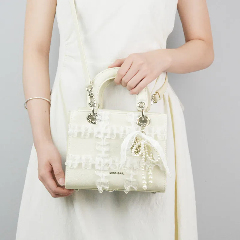 MISS GAIL Synthetic Leather Shoulder Bag, Crossbody Bag, Handbag Regular Women's White-5