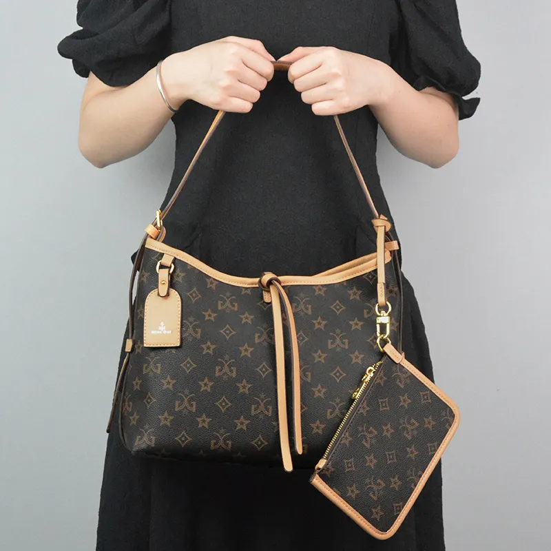 MISS GAIL Synthetic Leather Tote Bag Shopping Bag Handbag Crossbody Bag Shoulder Bag Medium Size Women's White Brown-20