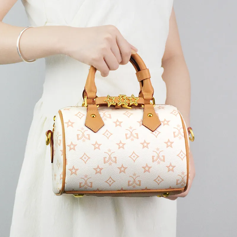 MISS GAIL Artificial Leather Handbag, Shoulder Bag, Crossbody Bag Regular Women's White Apricot-6