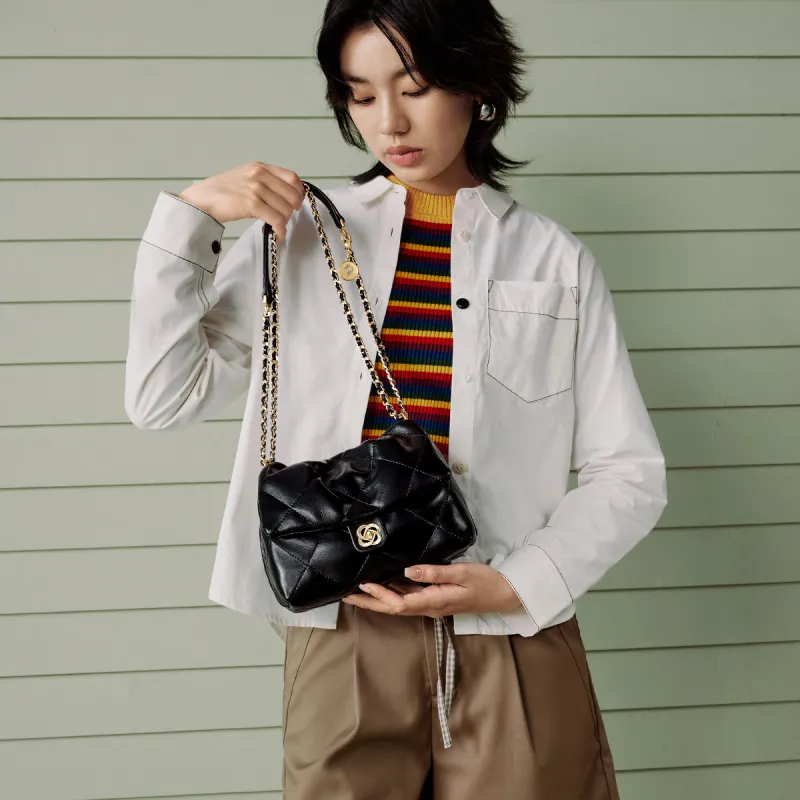 JUST STAR Synthetic Leather Portable Crossbody Bag, Shoulder Bag Regular Women's White/Pink/Black-10