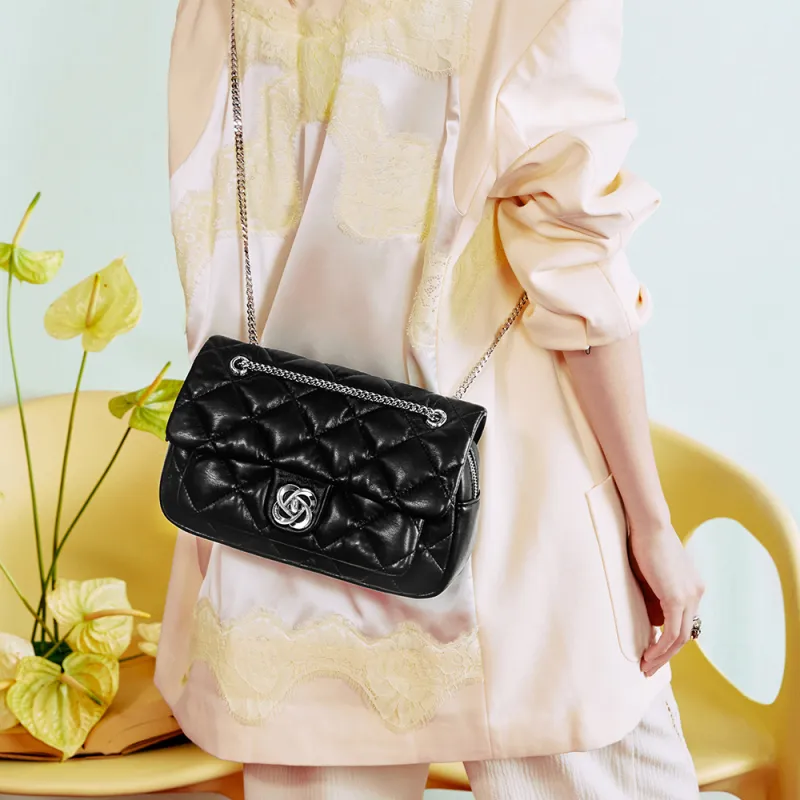 JUST STAR Synthetic Leather Portable Underarm Crossbody Bag, Shoulder Bag Regular Women's White/Black-11