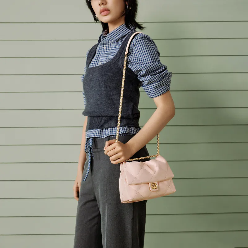 JUST STAR Synthetic Leather Portable Crossbody Bag, Shoulder Bag Regular Women's White/Pink/Black-17