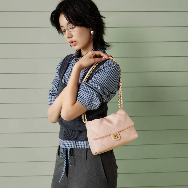 JUST STAR Synthetic Leather Portable Crossbody Bag, Shoulder Bag Regular Women's White/Pink/Black-16
