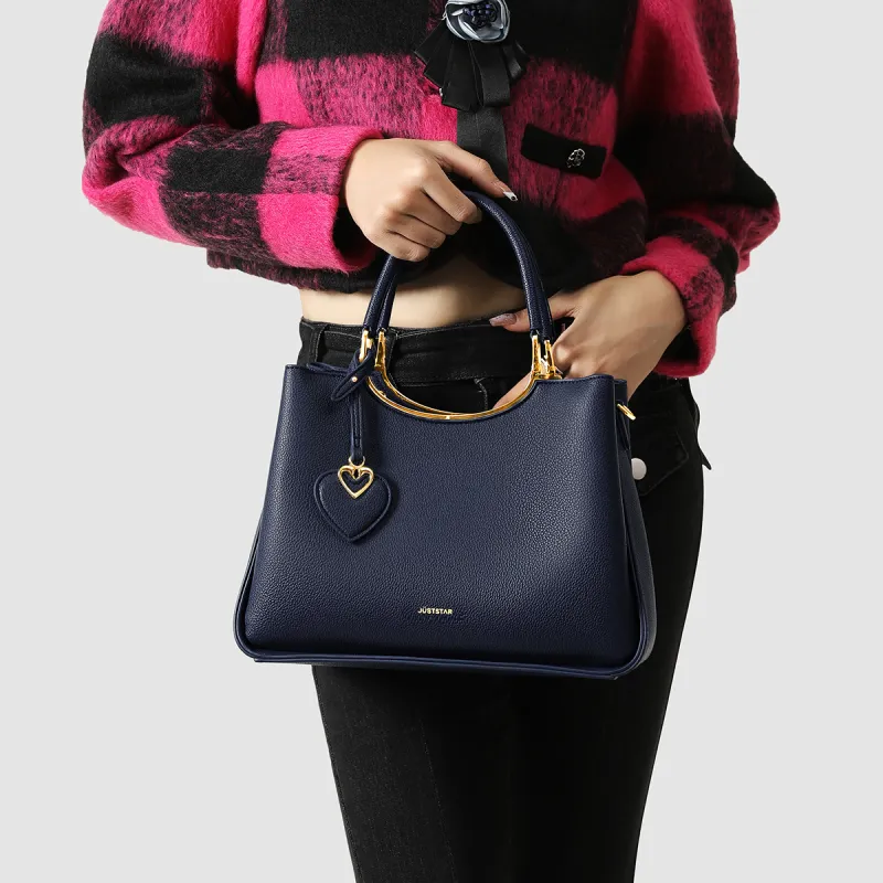 JUST STAR Artificial Leather Shoulder Bag, Crossbody Bag, Handbag Medium Size Women's Blue/Red/White-3