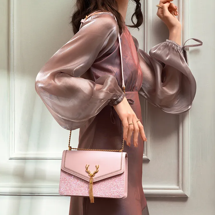 JUST STAR Leather Small Square Bag Envelope Bag Crossbody Bag Shoulder Bag Women's Multicolor-4