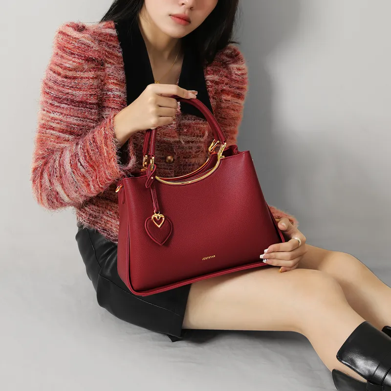 JUST STAR Artificial Leather Shoulder Bag, Crossbody Bag, Handbag Medium Size Women's Blue/Red/White-12