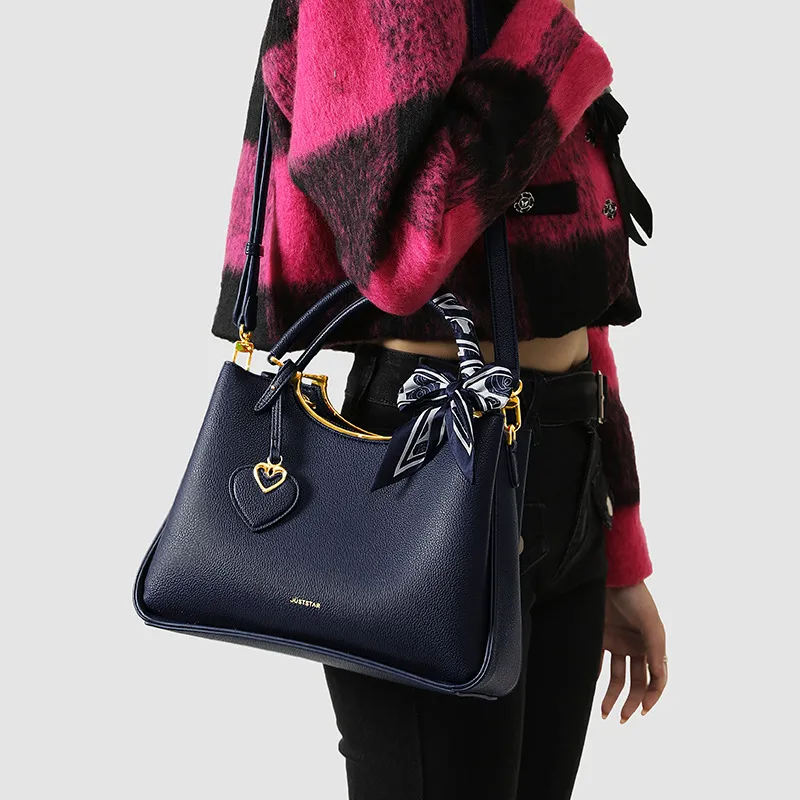 JUST STAR Artificial Leather Shoulder Bag, Crossbody Bag, Handbag Medium Size Women's Blue/Red/White-4
