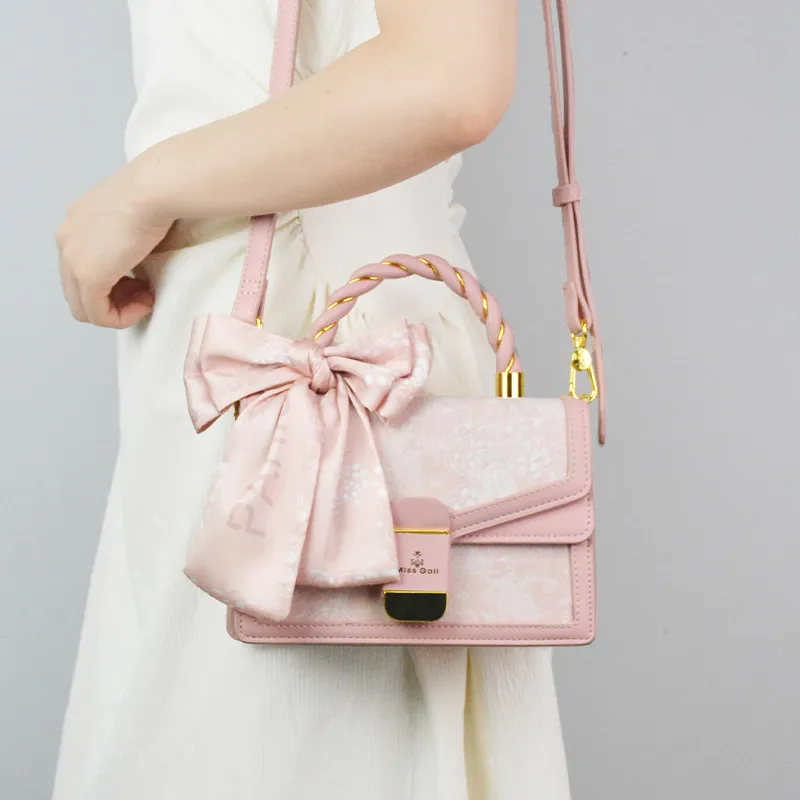 MISS GAIL Synthetic Leather Shoulder Bag, Crossbody Bag, Handbag Regular Women's Gray/Pink-17