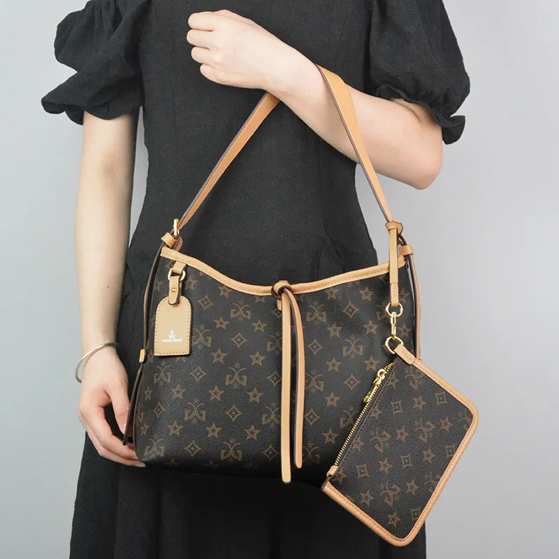 MISS GAIL Synthetic Leather Tote Bag Shopping Bag Handbag Crossbody Bag Shoulder Bag Medium Size Women's White Brown-16