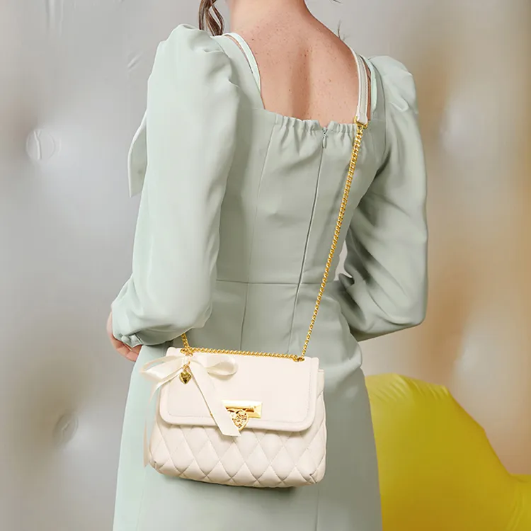 JUST STAR Synthetic Leather Small Square Bag, Shoulder Bag, Crossbody Bag Regular Women's White-4