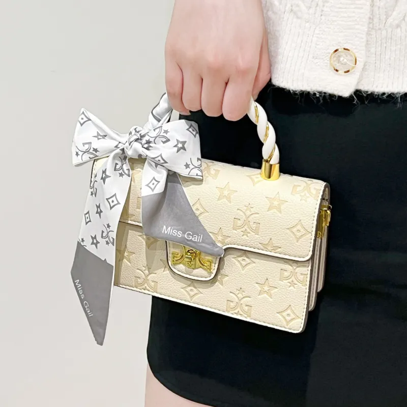 MISS GAIL Artificial Leather Shoulder Bag, Crossbody Bag, Handbag Regular Women's White/Pink-14
