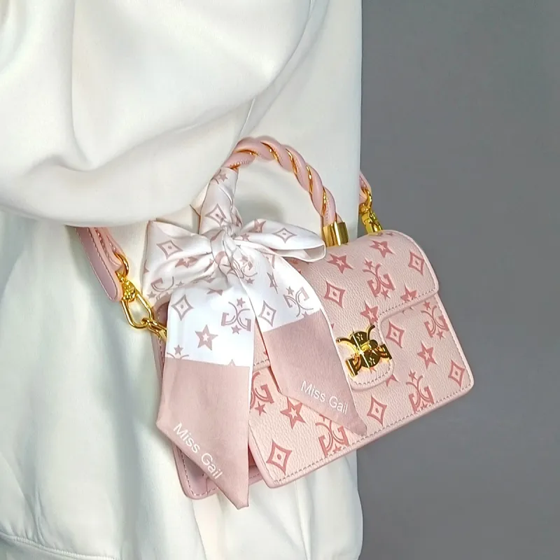MISS GAIL Synthetic Leather Shoulder Bag, Crossbody Bag, Handbag Regular Women's Pink/White-4