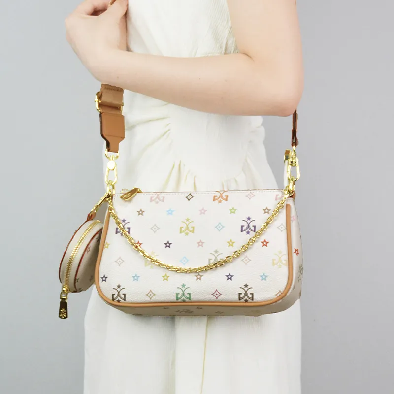 MISS GAIL Synthetic Leather Shoulder Bag, Crossbody Bag, Handbag Women's Monogram Multicolor-4