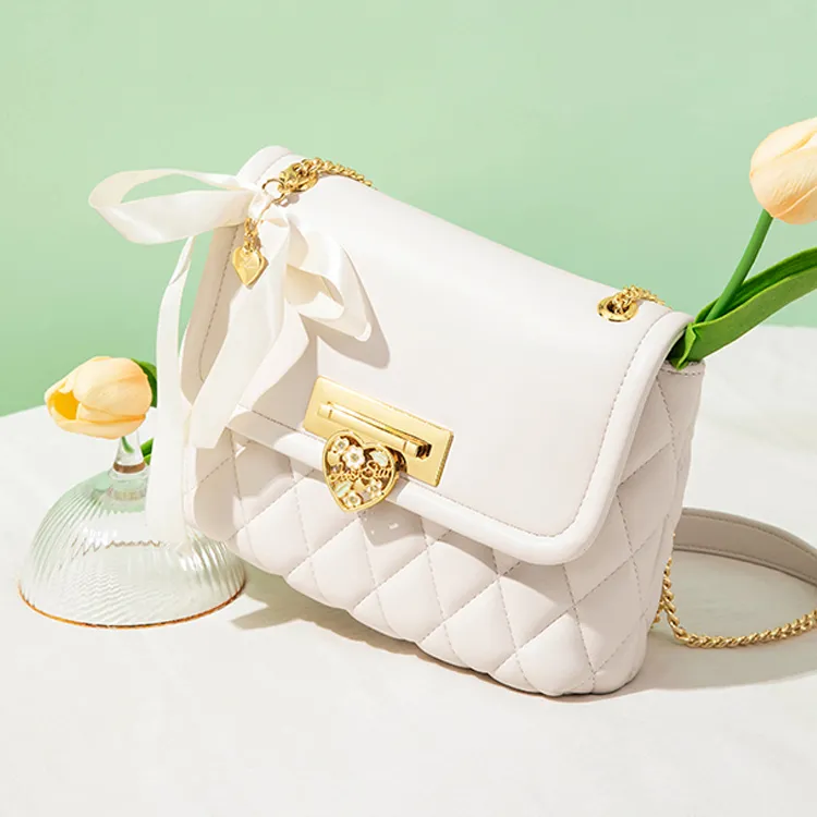 JUST STAR Synthetic Leather Small Square Bag, Shoulder Bag, Crossbody Bag Regular Women's White-6