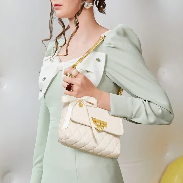 JUST STAR Synthetic Leather Small Square Bag, Shoulder Bag, Crossbody Bag Regular Women's White-2