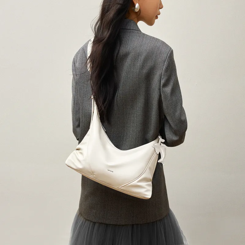 JUST STAR Artificial Leather Shoulder Bag, Crossbody Bag, Handbag Medium Size Women's Black White Brown-17