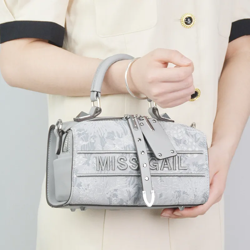 MISS GAIL Synthetic Leather Shoulder Bag, Crossbody Bag, Handbag Regular Women's Pink/Gray-15