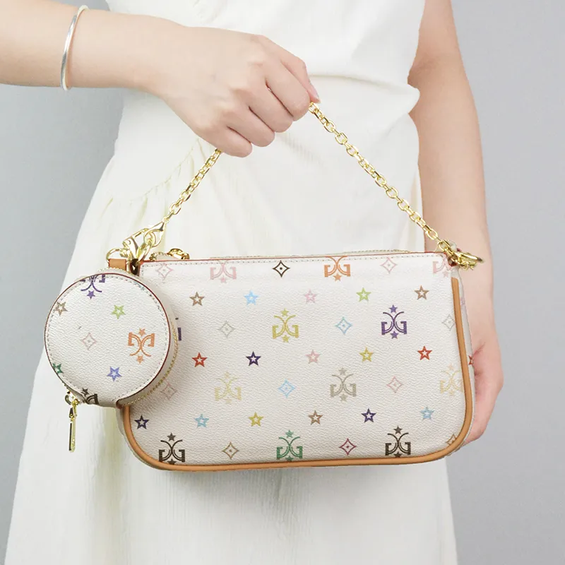 MISS GAIL Synthetic Leather Shoulder Bag, Crossbody Bag, Handbag Women's Monogram Multicolor-5